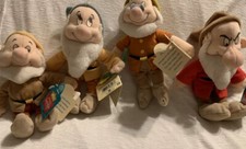 Snow White and the Seven Dwarfs Plushes / Beanies Set Of 4 of 7 