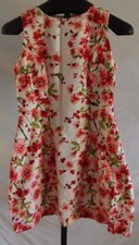 NWT Lauren Ralph Lauren Red White Pink floral Polyester Sleeveless Dress 4P