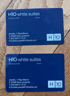 2 Hotelkarten, Hotel Zimmerkarten, Schlüssel, Key Card, H10 White Suites 