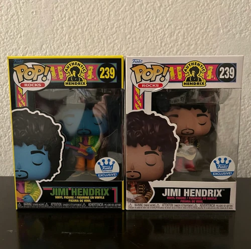 Jimi Hendrix Funko Pop! Rocks #239 Blacklight + Common Funko Shop Bundle of Two