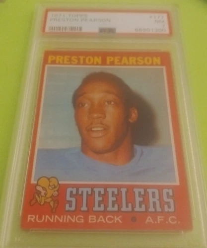 1971 Preston Pearson.Topps NFL Football ROOKIE #177 Pittsburgh Steelers PSA 7 NM