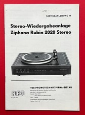 DDR RFT Service Anleitung VEB Phonotechnik Pirna Zittau 1982 ZIPHONA ( F24008