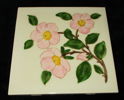 VINTAGE FRANCISCAN FLORAL TILE In Original Box 6''x6'' Pristine