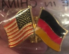 Lot 2 New USA and Germany Crossed Friendship Flag Lapel Pin *MADE IN USA*