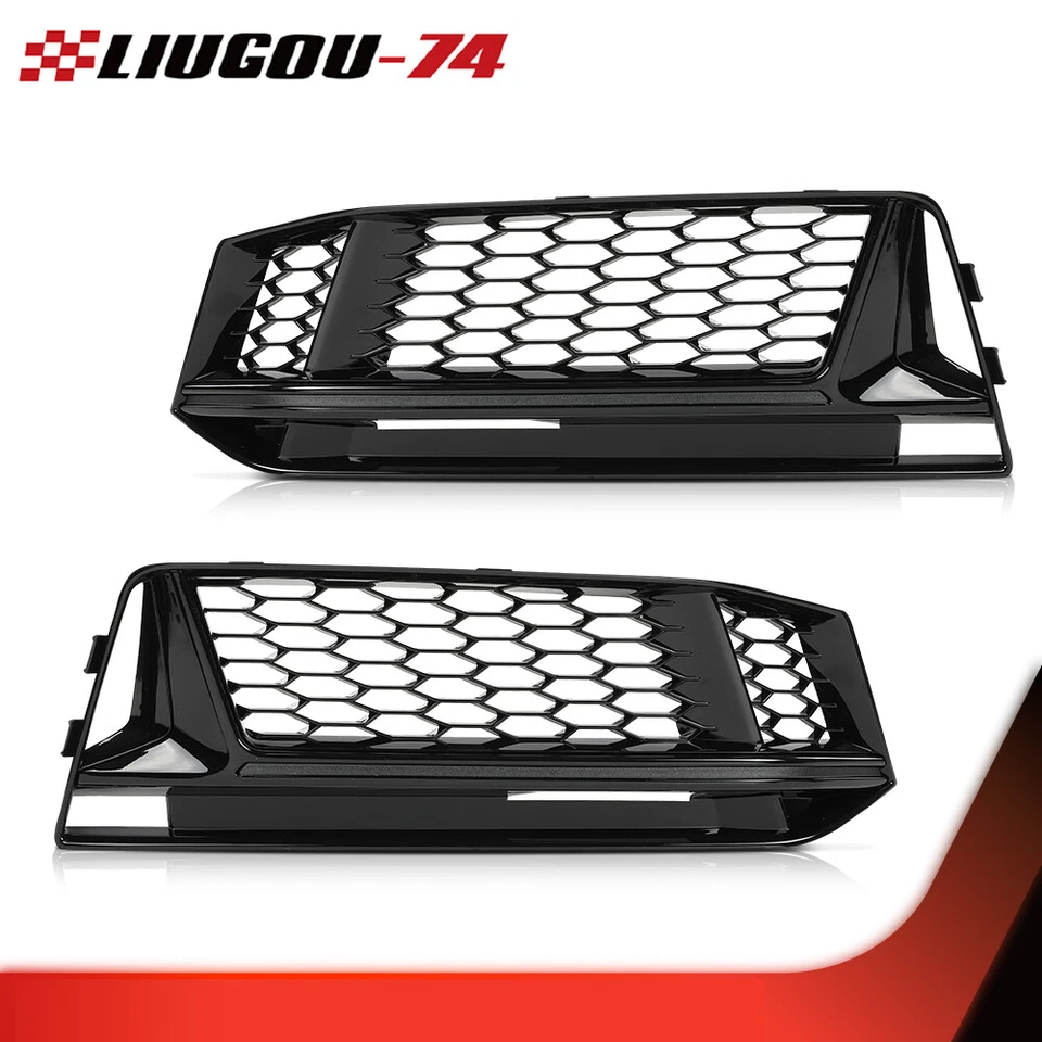 Fit For Audi A4 B9 S-line/S4 B9 2016-2018 RS5 Style Fog Light Grill Bezel Cover Foto 2 de 4