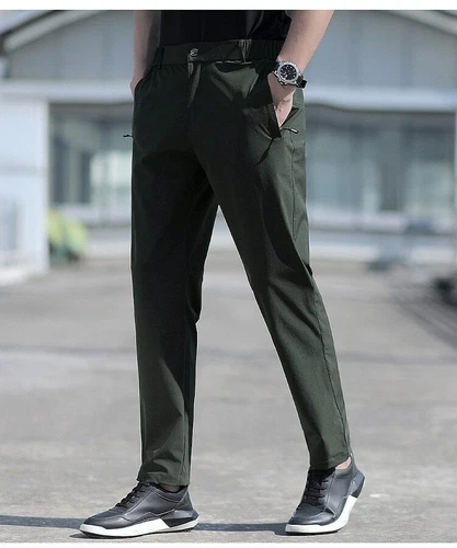 Herren Sommer Hose Eis Seide Stretch Atmungsaktiv Gerades Bein Hose Schnelltrocknend - Bild 9 von 19