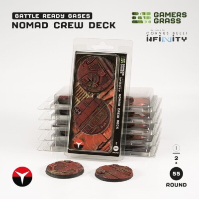 Nomad Crew Deck Battle Ready Bases - 55mm Round - Brandneu - Gamers Grass