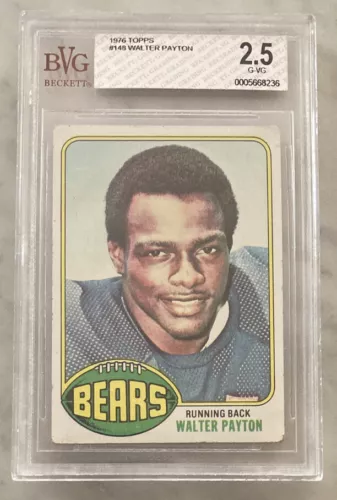 1976 TOPPS WALTER PAYTON ROOKIE RC #148 BGS 2.5 G-VG CHICAGO BEARS HOF CENTERED