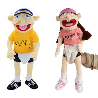 Jeffy Feebee Hand Puppet Large Children Soft Doll Talk Show Party Props Doll 