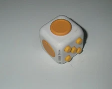 WHITE AND ORANGE FIDGET CUBE