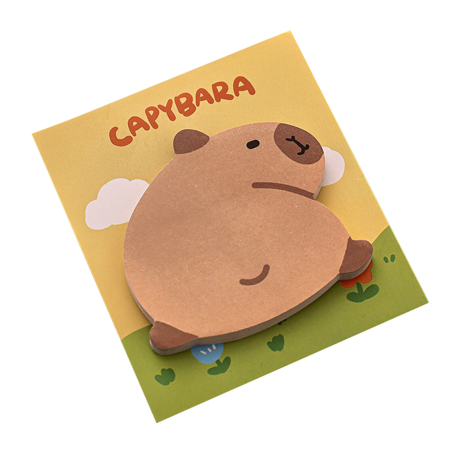 2pcs Cute Capybara Sticky Notes Memo Pad Set with Marker-image