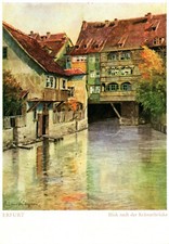 AK* Erfurt – view to the Krämerbrücke (AB) 70363