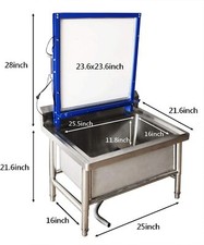 1 PC Screen Printing Washout Tank Screen Frame Washing Booth w/Backlight New