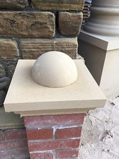 Cast stone pier caps 1 brick pillar 225mm X 225mm + 6" Half Ball