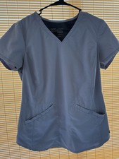 Greys Anatomy Women's Light Gray Scrub Small Top/ Xs Bottom