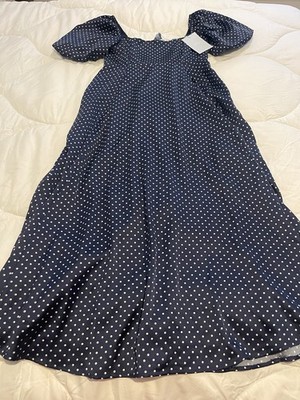 Women's Hill House Home The Matilda Dress Navy Polka Dot Size