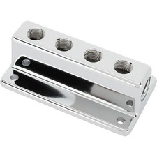 Four Outlet T-style Chrome Fuel Block Four Outlet T-style Chrome Fuel Block