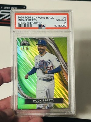 2024 TOPPS CHROME BLACK - MOOKIE BETTS - GREEN REFRACTOR - /99🔥PSA 10🔥
