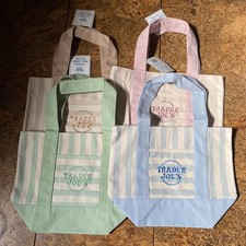 Trader Joe's Striped Canvas Mini Tote Bag Complete Set of 4 Colors Summer 2026