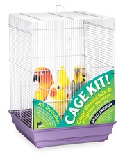 Prevue Pet Products Square Roof Bird Cage Kit - Ideal for Small Birds, Stand ...