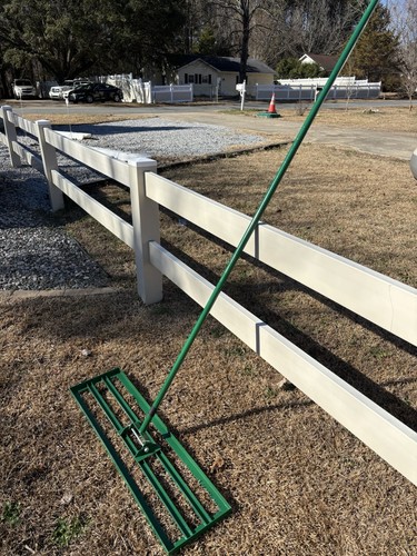 Landzie Lawn Leveling Rake - 36 Inch Wide 72 Inch Handle Powder Coated Yard