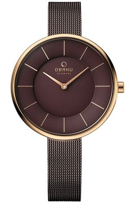 Obaku V185LXVNMN Damenarmbanduhr Coffee Braun/Roségold - NEU & OVP