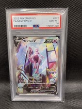 Mewtwo V PSA 10 carte Pokemon Go inglesi 072/078 2022 arte alternativa