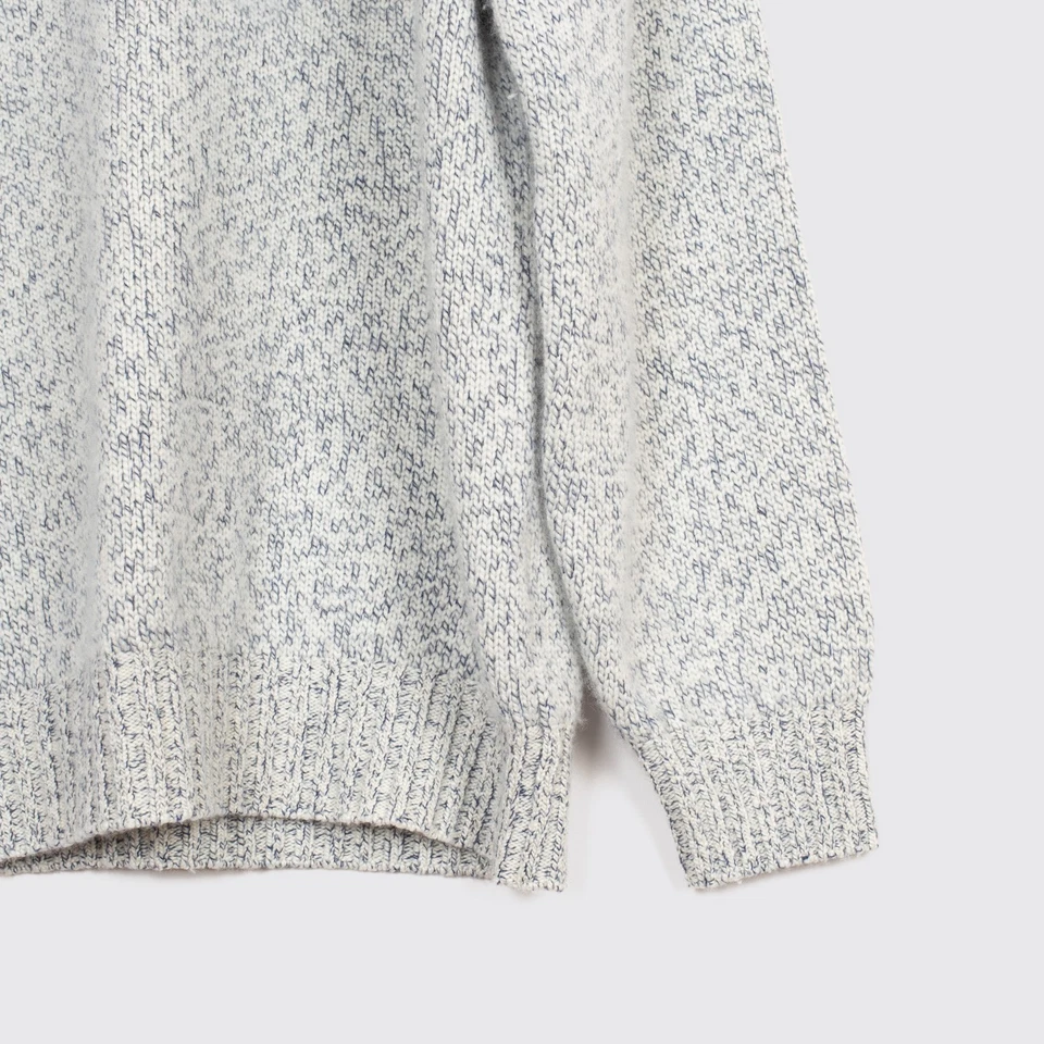 Suéter Brunello Cucinelli Talla EU52 Crema Azul Marino Cachemira Melange Hecho en Italia Foto 4 de 4