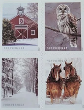 Winter Scenes First-Class Mail Booklet of 20 - Scott # 5532-5541