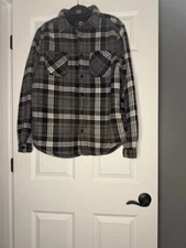 Weatherproof Men’s Medium Shacket Black Gray White Plaid