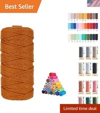 3mm Twisted Macrame Rope in Caramel - 109 Yards for Creative Projects