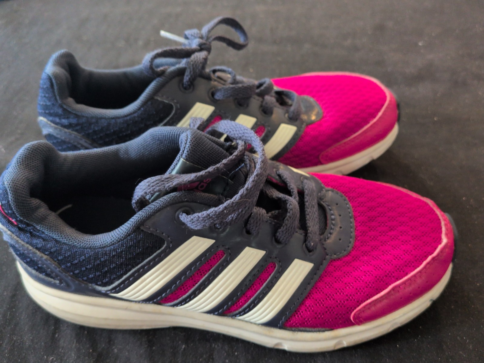 Adidas Girls Running Shoes Size 1Y EUR 32 Pink Navy Athletic Sneakers