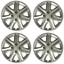15" Set of 4 Silver Wheel Covers Snap On Full Hub Caps fit R15 Tire & Steel Rim