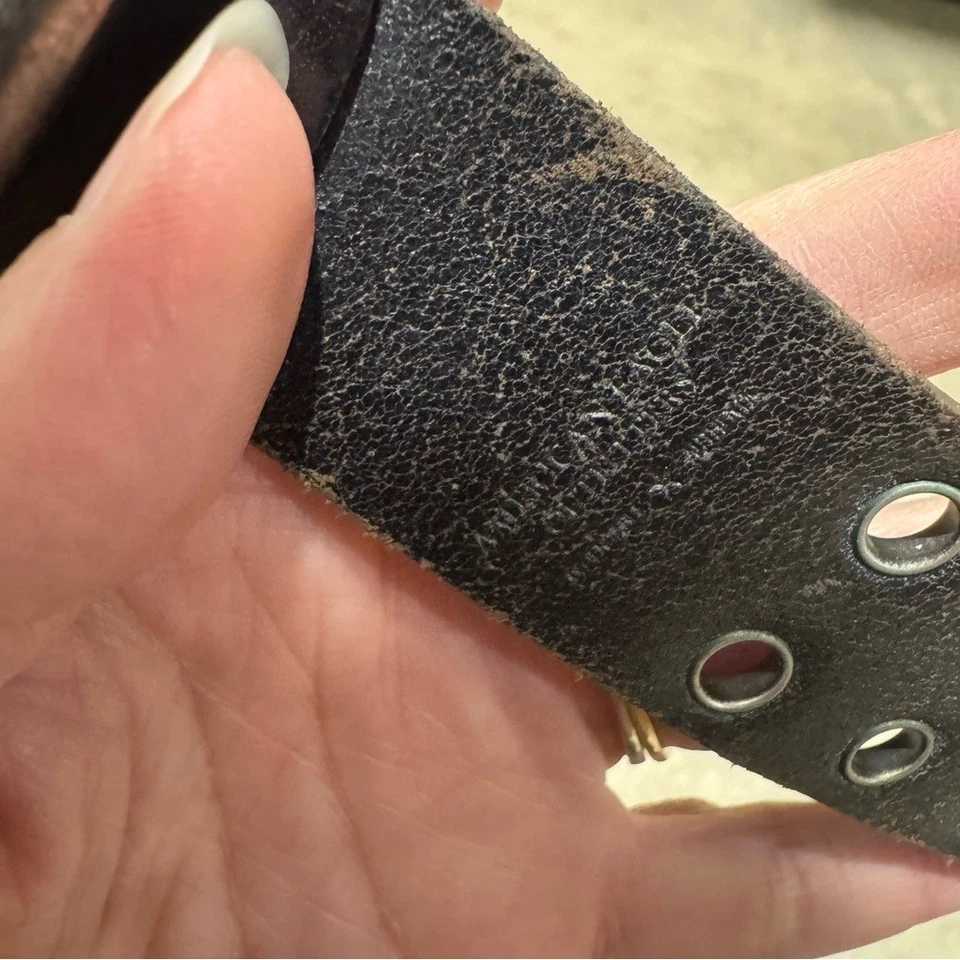 Ремень American Eagle винтажный Y2K коричневый натуральная кожа с двойным отверстием мужской размер 34 - Изображение 4 из 4