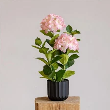 Large Faux Hydrangea Tree in Pot – Lifelike Real-Touch Artificial Hydrangea P...