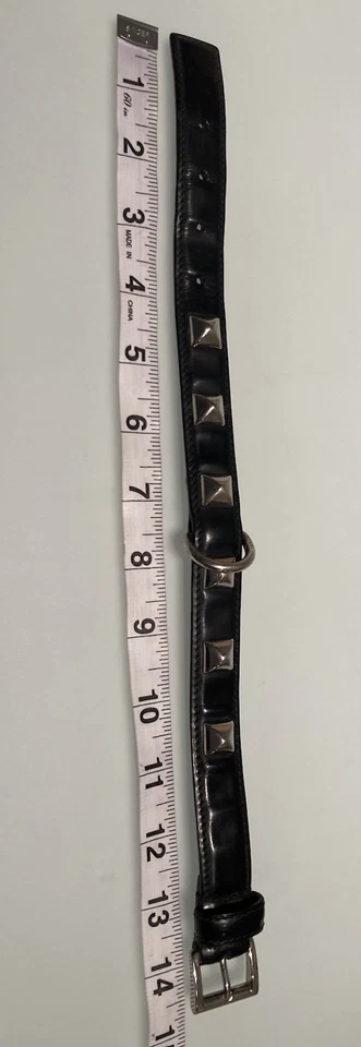 RARO COLLAR DE PERRO DE CUERO CON TACHUELAS Y PLOMO VINTAGE PRADA SPAZZOLATO ¡¡EXCELENTE!!! Foto 4 de 4