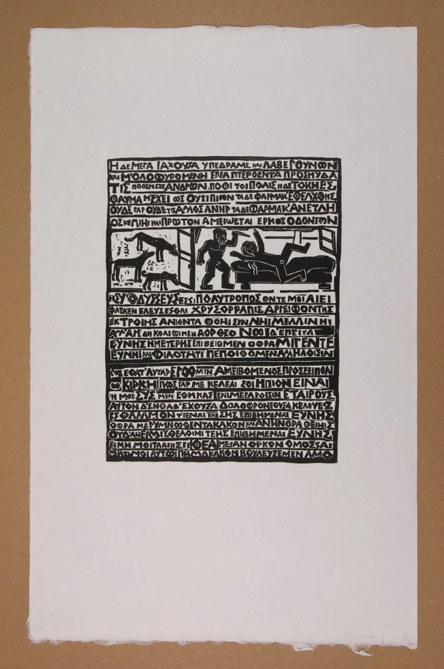 Gustav Heinrich Wolff (1866-1934) Nachlass Holzschnitt ODYSSEUS UND KIRKE - Bild 2 von 3