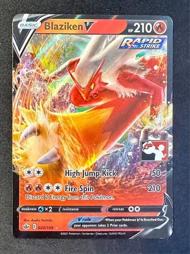 Blaziken V 020/198 Play! Prize Pack Series 1 Pokemon Card Exclusive Stamp Nm/Vlp