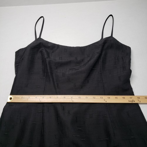Vintage Talbots Silk Slip Dress Womens 14 Black Embroidered Cocktail Wedding 90s - Picture 5 of 19