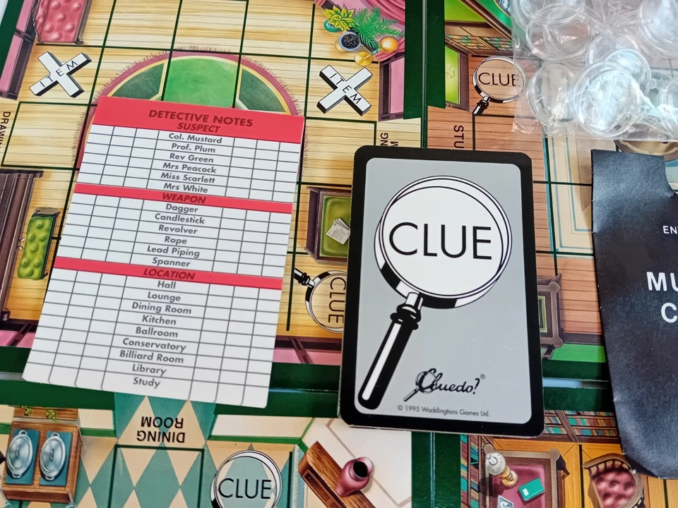 Vintage 1995 Waddingtons Cluedo? Super Sleuth Board Game Complete  - Image 4 of 4