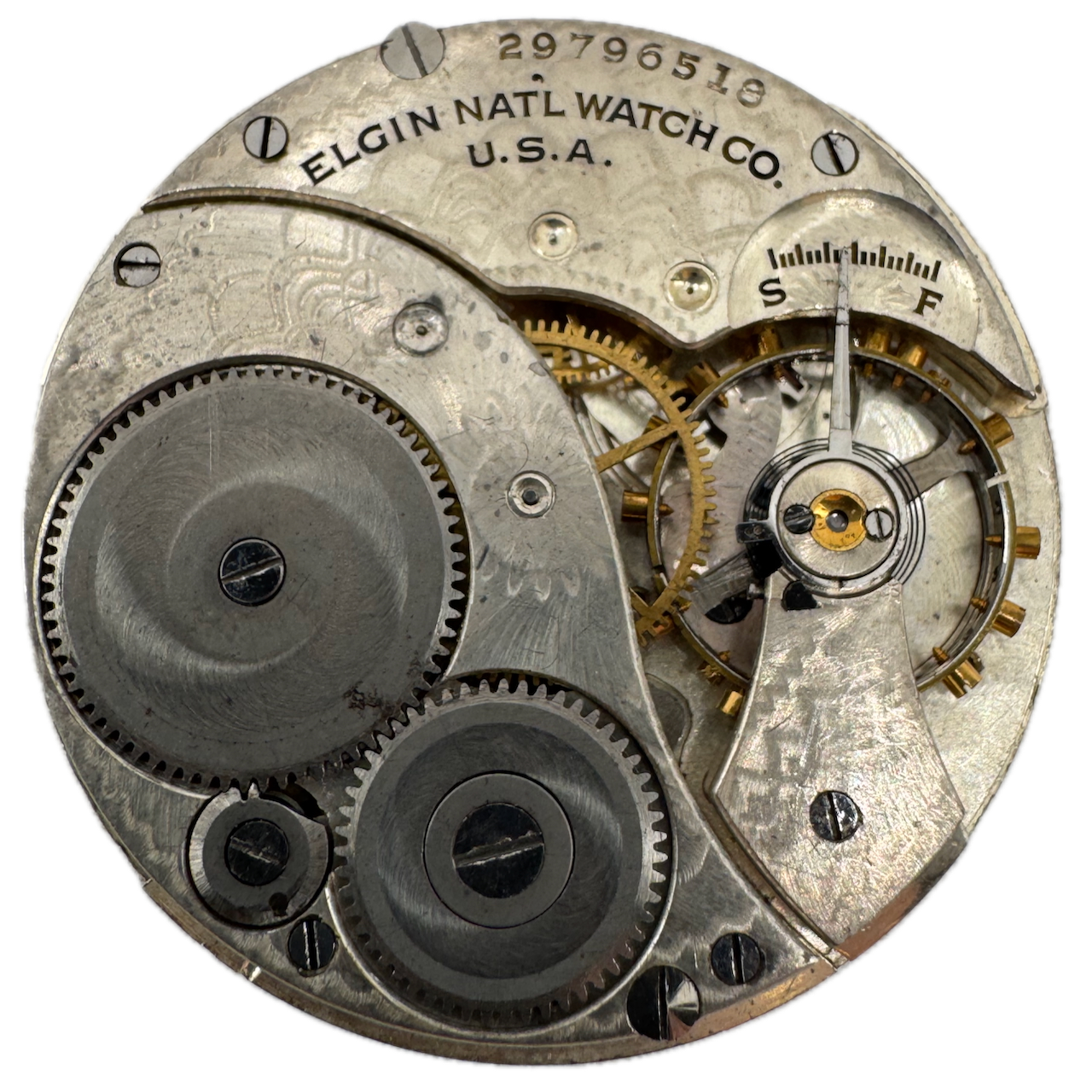 Vintage 1927 Elgin 7 Jewel 12s Mechanical Pocket Watch Movement 303 USA