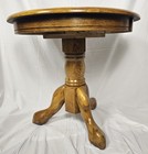 Vintage Round Solid Oak End Table Side Table ~ 23.5" H 24" W EXCELLENT! — photo 8