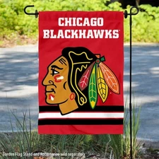 Chicago Blackhawks Red Garden Flag and Yard Banner