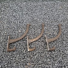Vintage Farmhouse Double Arm Cast Iron Coat/Hat Hooks Set of 3