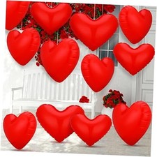 12 Pcs Giant Valentine's Day Inflatable Heart Blow up Outdoor Classic