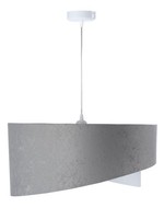 Modische HäNgeleuchte Grau Weiß Stoff Velours Optik Ø50Cm Wohnzimmer HäNgelampe