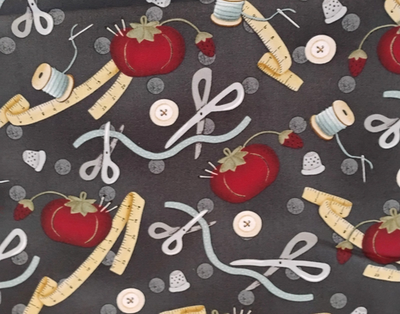 #ad My Sewing Room by Kathi Campbell for Henry Glass Fabrics Sewing Notions 1 yd $12.00