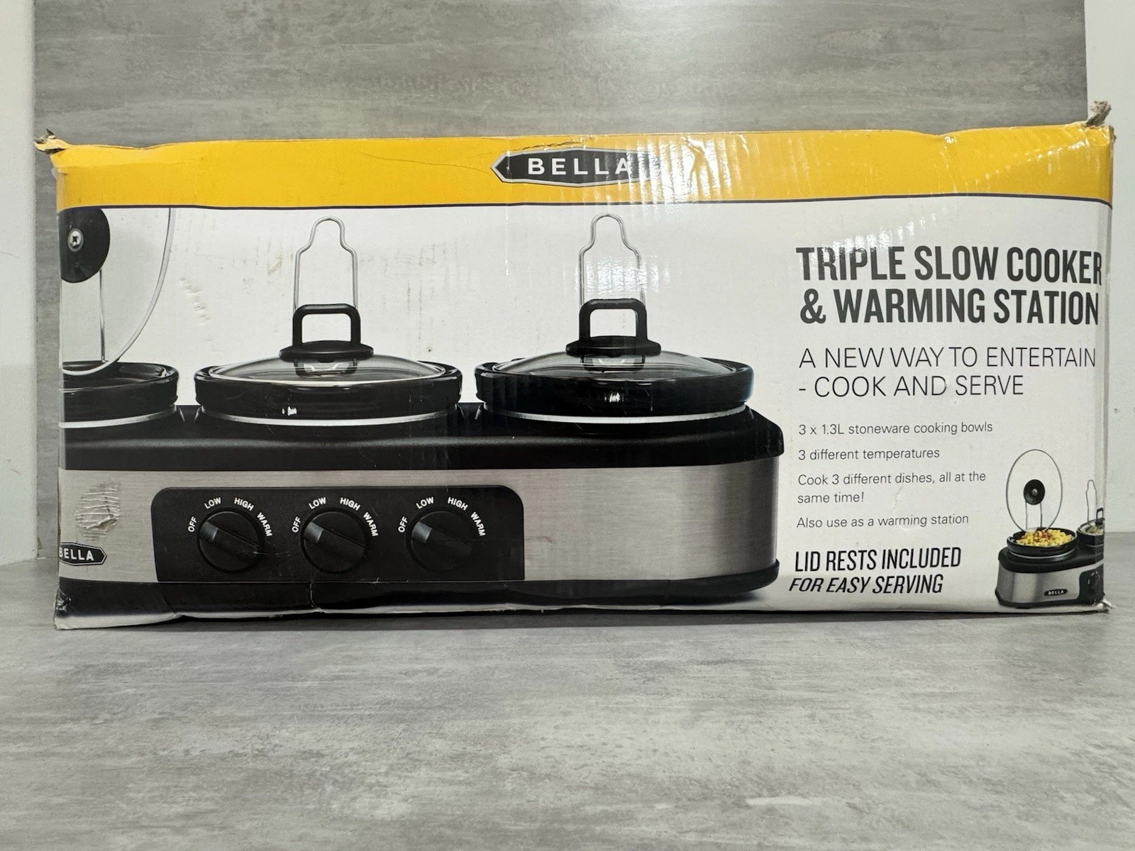 Bella Triple Slow Cooker and Warming Station