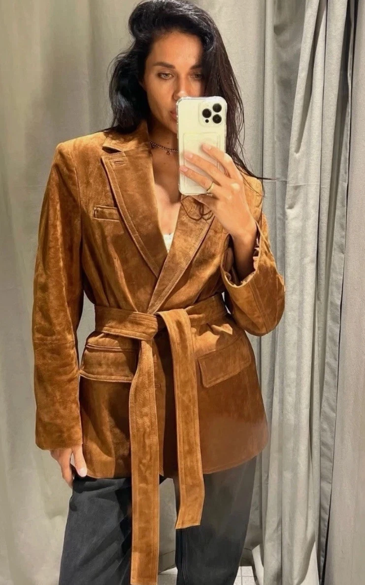 ZARA 100% SUEDE LEATHER BLAZER TOFFEE NEW FW25/26 SIZE XS/S REF. 4341/747
Opens in a new window or t