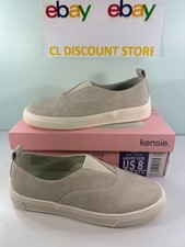 KENSIE Women's Salia Canvas Slip-on Shoes - Beige - FREESHIP